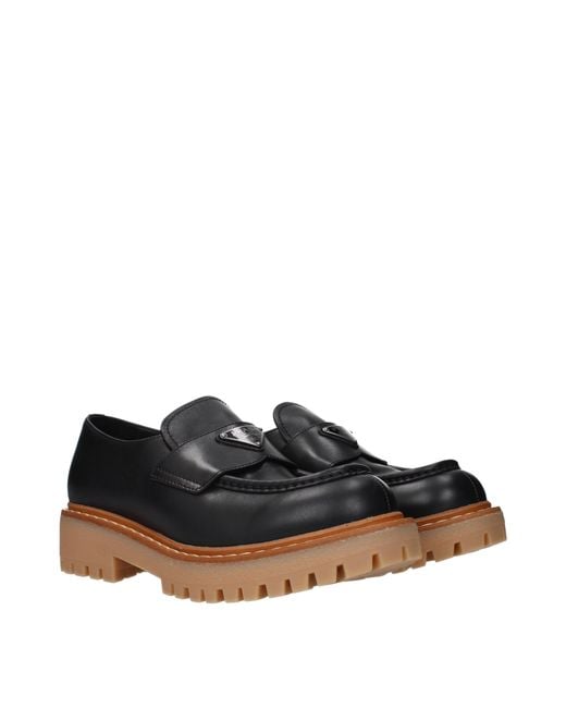 Prada Black Leather Loafers