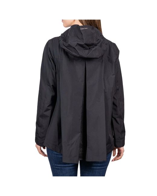 Herno Black Hooded Cape Jacket