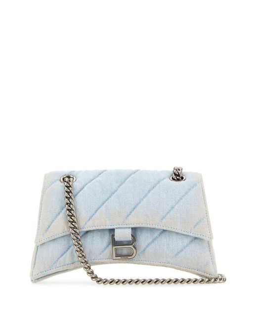 Balenciaga Blue Vintage Mini Crush Shoulder Bag
