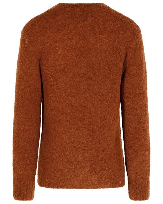 Seven Gauge Brown Virgin Wool Blend Sweater for men