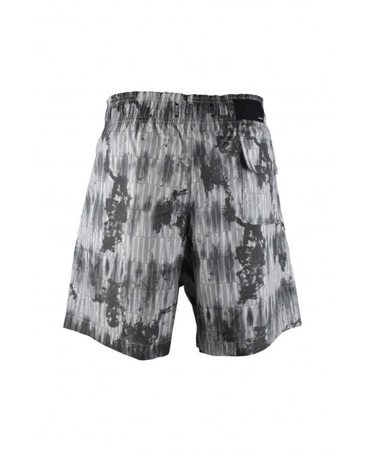 Amiri Gray Tie-Dye Print Swim Shorts With Elasticated Waist for men