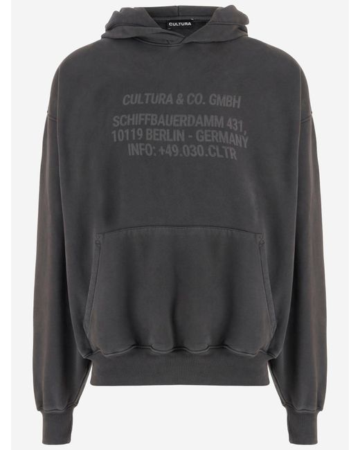 Cultura Cotton Sweatshirt mit Logo in Gray für Herren