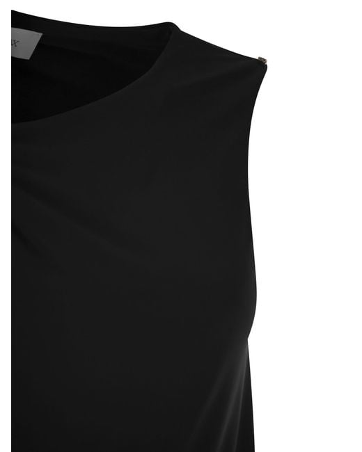 Sportmax Black Nulble Saited Jersey Kleid