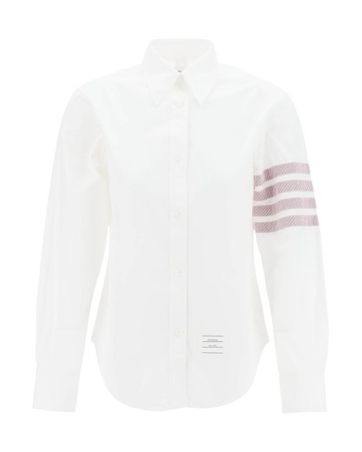 Camicia Easy Fit In Popeline di Thom Browne in White