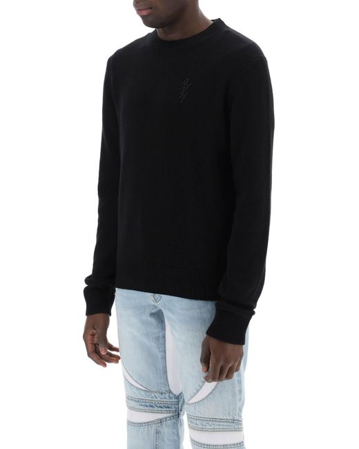 Suéter de cachemir de la pila Amiri de hombre de color Black