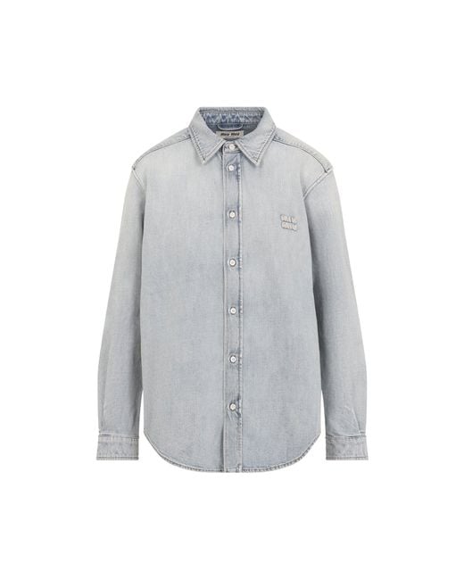 Miu Miu Gray Denim Shirt