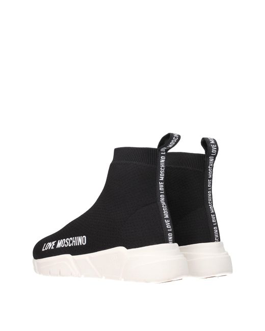 Love Moschino Black Sneakers Donna Tessuto Nero/Bianco