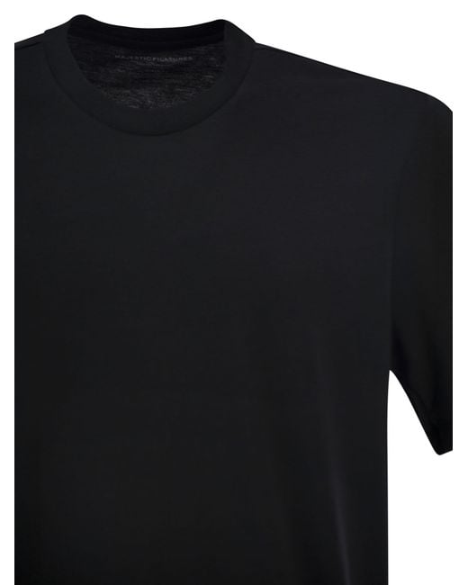 Majestic Black Lyocell And Organic Cotton T Shirt