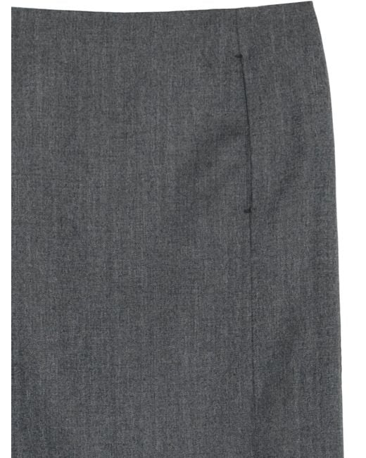 Entire studios Gray Tailored Midi Skirt Dark