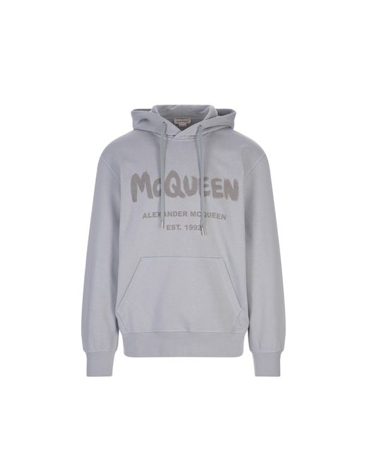 Alexander McQueen Gray Hoodie Sweatshirt for men