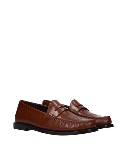 Céline Brown Mocassini Uomo Pelle Marrone/Tan