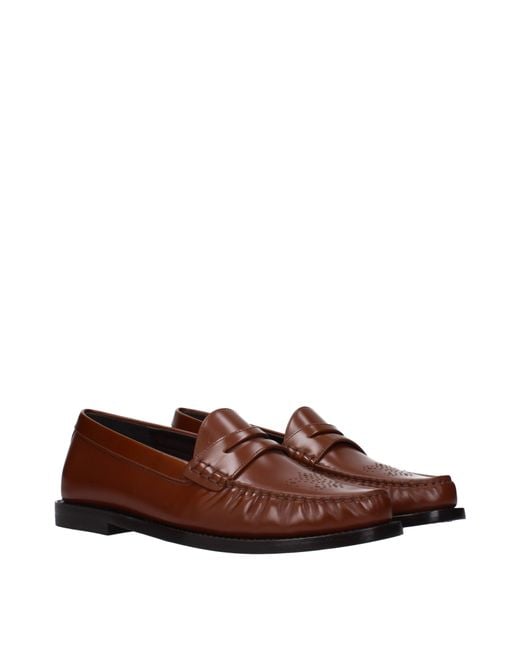 Céline Brown Mocassini Uomo Pelle Marrone/Tan