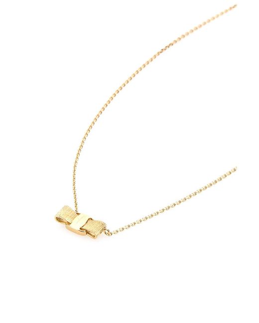 Ferragamo White Salvatore Metal Necklace