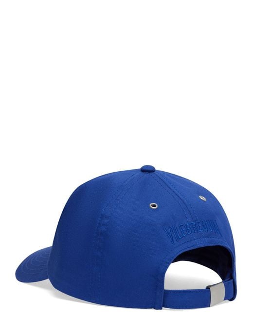 Vilebrequin Blue Cotton Cap With Embroidered Turtle