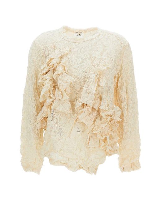 Comme des Garçons White Rouched Top