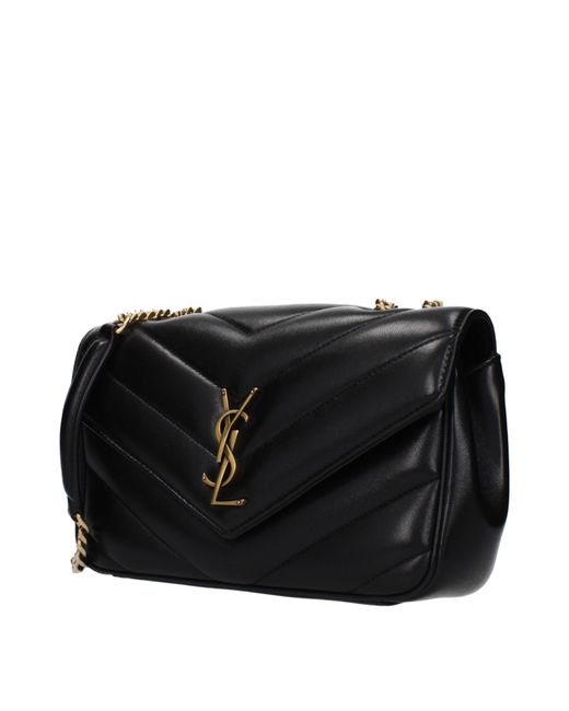 Saint Laurent Black Loulou Shoulder Bag Leather