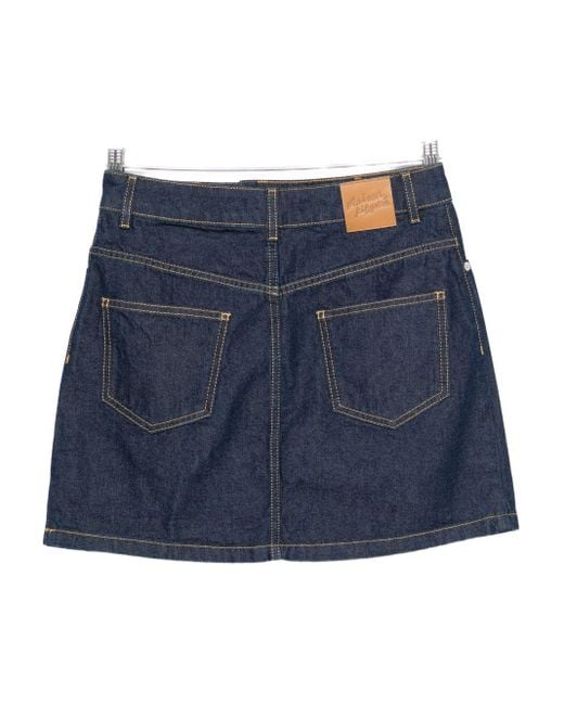 Maison Kitsuné Blue Denim Mini Skirt