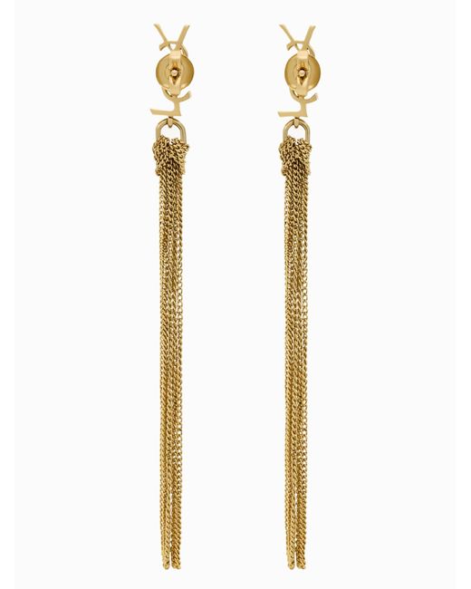 Saint Laurent White 'Cassandre' Earrings