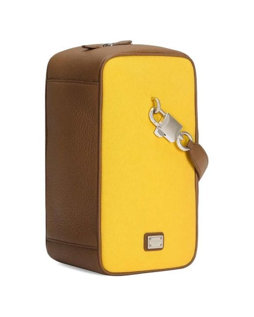 Dolce & Gabbana Yellow Dolce & Gabbana Square Tote Bag for men