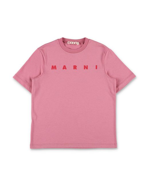 Marni Pink Girls 100% Cotton T-Shirt