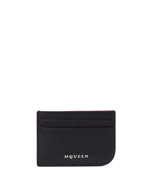 McQueen Black Stilvolle Schwarze Lederkartenhalter