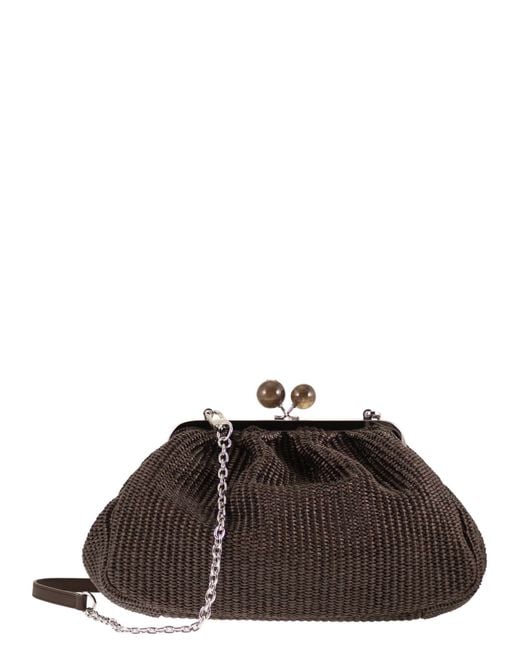 Weekend by Maxmara Brown Wkafortuna Pasticcino Bag Medium Raffia Effect