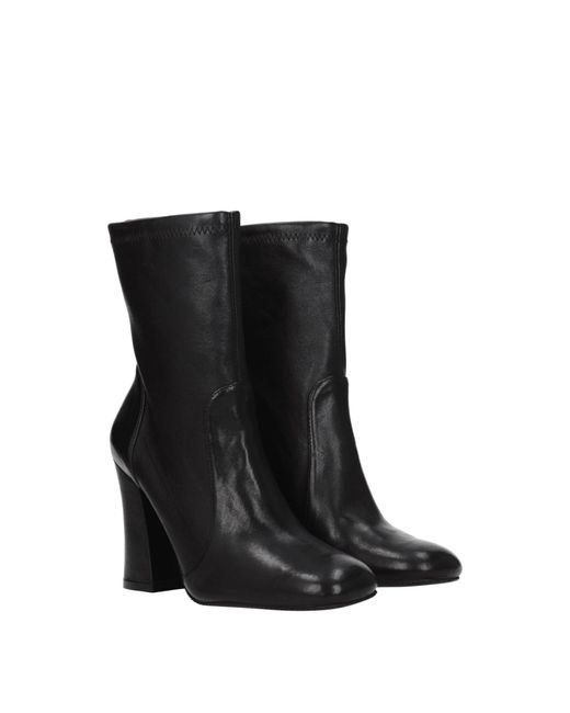 Stuart Weitzman Black Leather Ankle