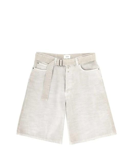 Haikure White Belted Denim Shorts