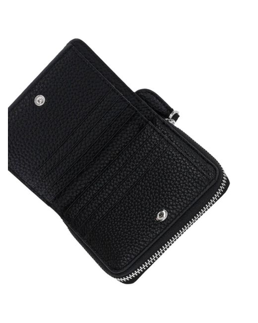 Karl Lagerfeld Black Schwarz rund um die Reißverschlusstätelbrieftasche