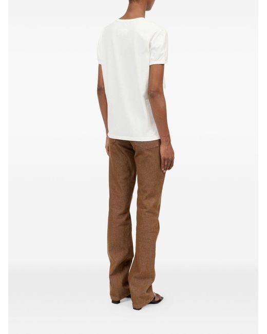 MM6 by Maison Margiela White Logo Cotton T Shirt