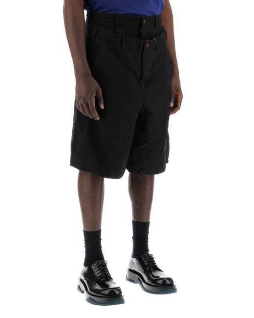 Comme des Garçons Geschichtete Bermuda -Shorts in Black für Herren