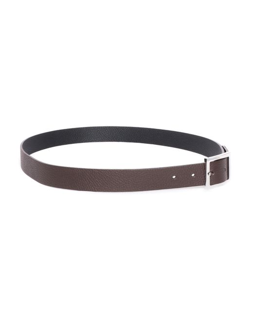 Claudio Orciani Brown Textured Calf Rectangular Belt