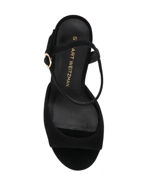 Stuart Weitzman Black Schwarze Hohe Blockabsatzsandalen