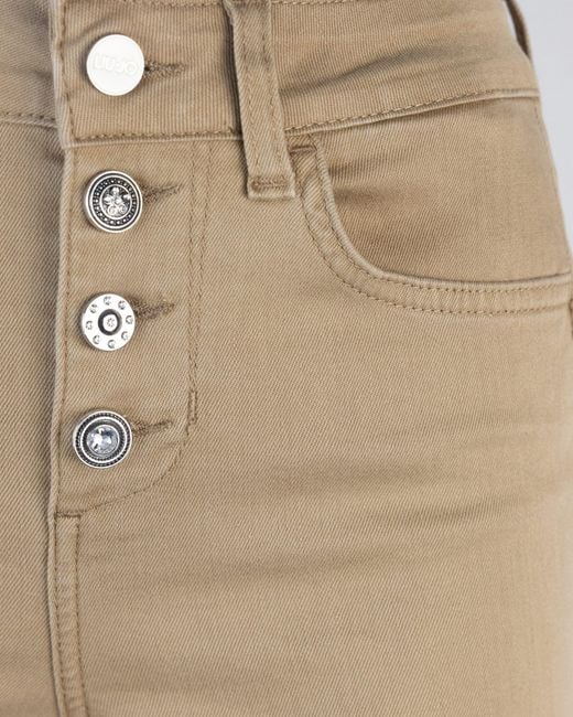 Liu Jo Natural Pantaloni Bootcuti A Vita Alta