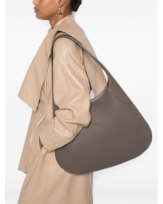 Khaite Gray Joan Large Leather Hobo Bag
