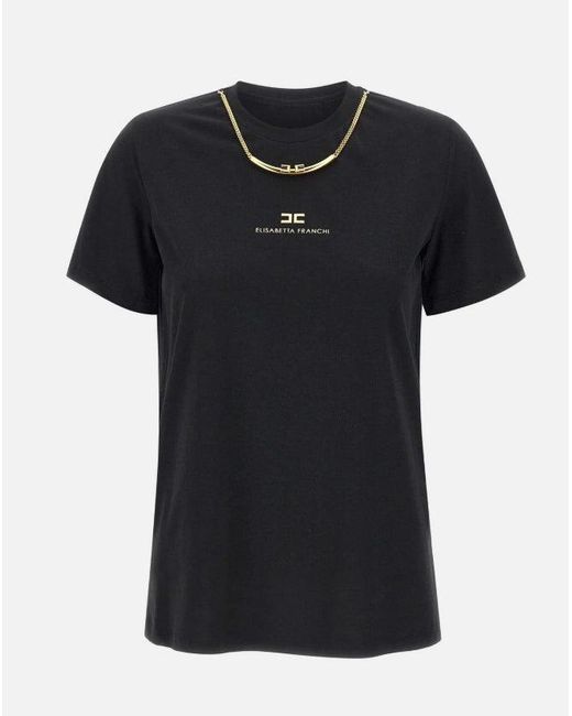 Maglietta Con Collana di Elisabetta Franchi in Black