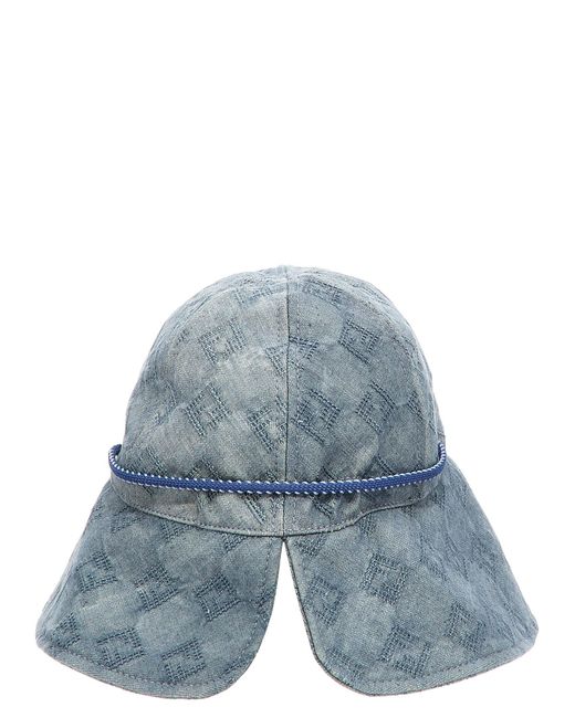 Fendi Blue Ff Canvas Hat