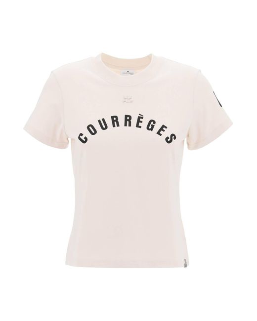 Courreges Pink Courreves "Ac Straight T -Shirt mit Druck