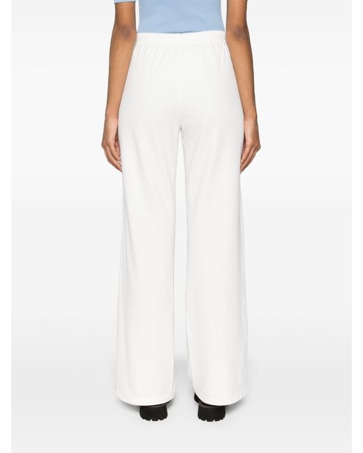 P.A.R.O.S.H. White Logo-Embroidered Straight Trousers