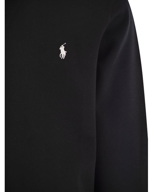 Polo Ralph Lauren Black Double Knit Crew Neck Sweatshirt
