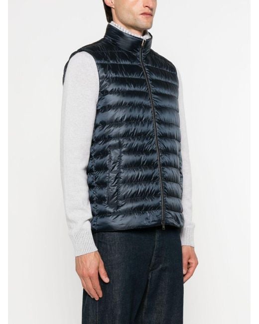 Herno Blue Nylon Down Vest for men