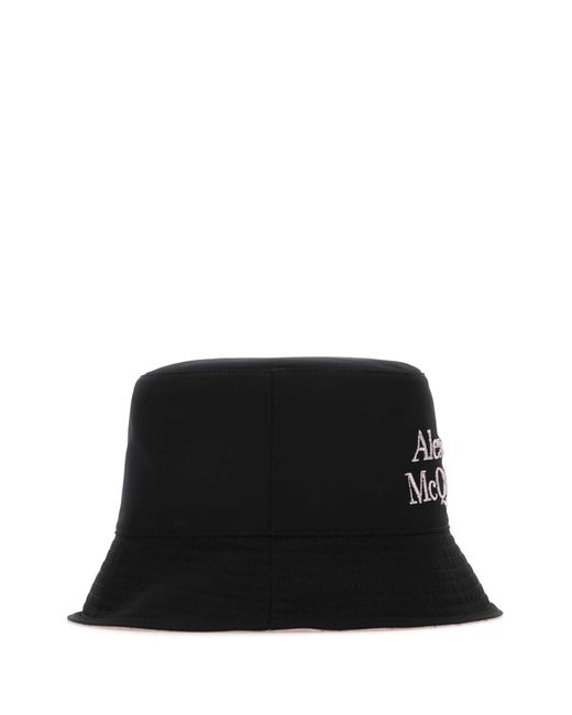 McQueen Black Nylon Reversible Hat for men