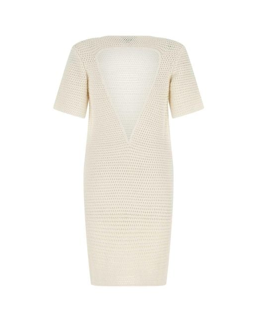 Bottega Veneta White Ivory Crochet Dress