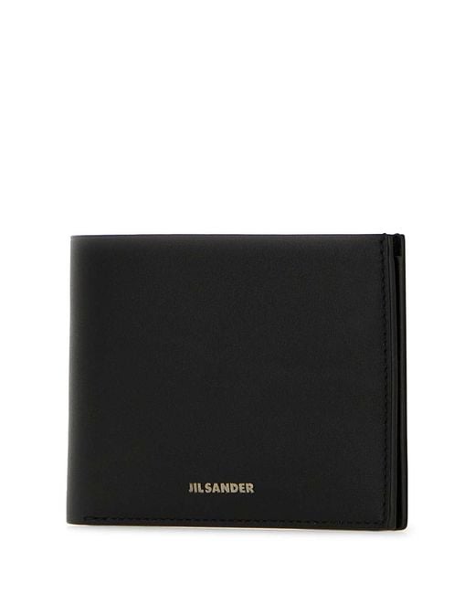 Jil Sander Black Leather Wallet for men