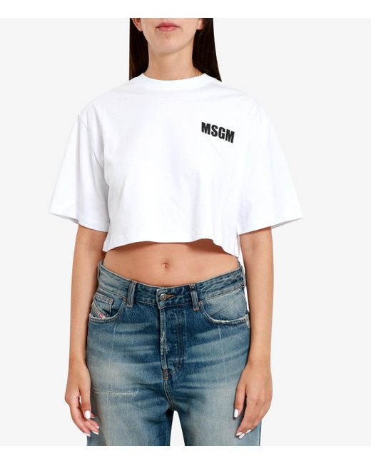 MSGM White T Shirts And Polos