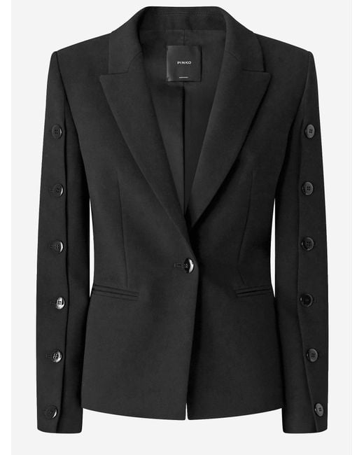 Pinko Blazer Met Knopen Op De Mouwen in het Black