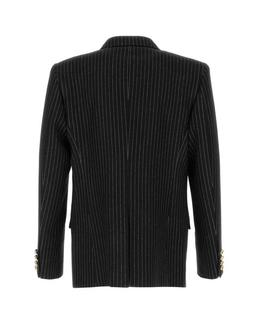 Valentino Garavani Black Embroidered Wool Blend Blazer for men