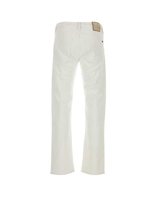 Incotex White Stretch Denim Jeans for men