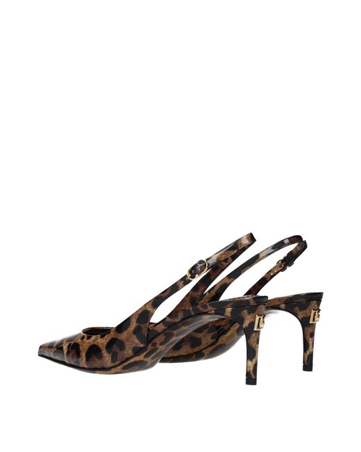 Dolce & Gabbana Brown Dolce&Gabbana Sandals Patent/Leopard Print