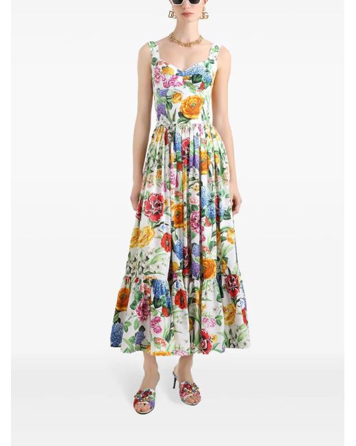 Dolce & Gabbana White 'Bouquet' Dress
